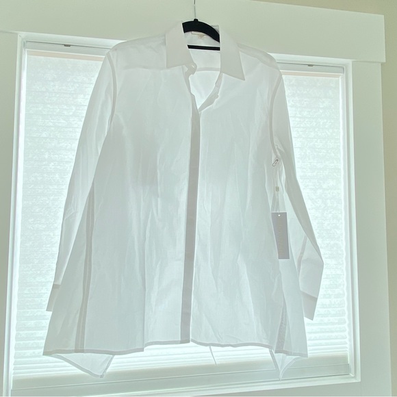 Ronny Kobo Kayla Open Back Button Down Tie Cut Out Shirt Top Blouse Medium - Picture 9 of 9